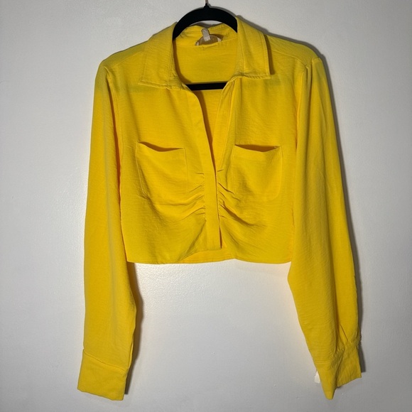 Yellow Women's Collared Top - Picture 1 of 5